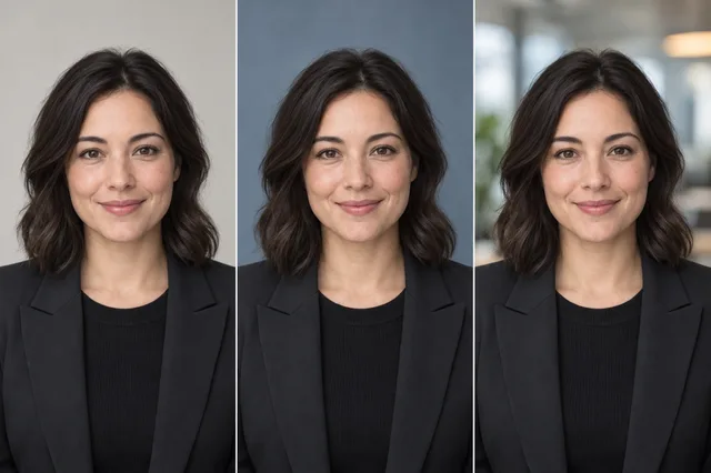 Choose a headshot background by testing the final crop
